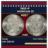 1902-p Morgan Dollar $1 Grades ms64