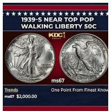 1939-s Walking Liberty Half Dollar Near Top Pop 50