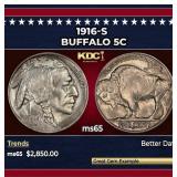 1916-s Buffalo Nickel 5c ms65 SEGS