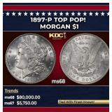 1897-p Morgan Dollar TOP POP! $1 ms68 SEGS
