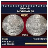 1904-p Morgan Dollar $1 Grades ms64