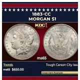 1883-cc Morgan Dollar $1 Grades ms65