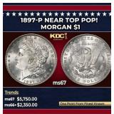 1897-p Morgan Dollar Near Top Pop! $1 ms67 SEGS