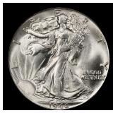 1946-p Walking Liberty Half Dollar Near Top Pop 50