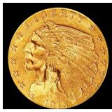 1915-p Gold Indian Quarter Eagle Near Top Pop! $2