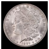 1891-p Morgan Dollar $1 Grades ms63+