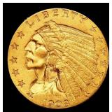 1908-p Gold Indian Quarter Eagle $2 1/2 ms64+ SEGS