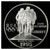 1995-p Olympics Cycling Proof Modern Commem Dollar