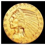 1913-p Gold Indian Half Eagle $5 ms64 USCG