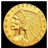 1911-p Gold Indian Quarter Eagle Near Top Pop! $2