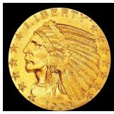 1908-p Gold Indian Half Eagle $5 ms66 USCG
