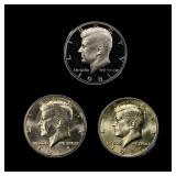 Complete 3 PC. 1981 Kennedy Half Dollar 50c set In