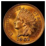 1902 Indian Cent . 1c Grades ms64 rd