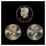 Complete 3 PC. 1995 Kennedy Half Dollar 50c set In