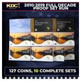 2010-2019 Full Decade Proof Set Run - 127 Coins, 1