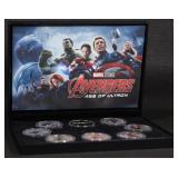 7  Coin Marvel AVENGERS Age Of Ultron .999 Fine Si