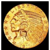 1911-s Gold Indian Half Eagle $5 ms64 USCG