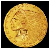 1910-p Gold Indian Quarter Eagle $2 1/2 ms64+ SEGS