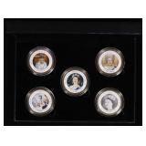 5 Coin Queen Elizabeth II Gold Plated Round Collec