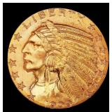 1909-d Gold Indian Half Eagle Near Top Pop! $5 ms6