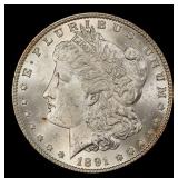 1891-p Morgan Dollar $1 Grades ms62