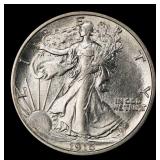 1916-p Walking Liberty Half Dollar 50c au58 SEGS