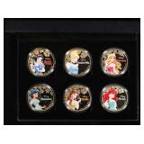 6 PC. Disney Princesses Gold Plated Round Collecti