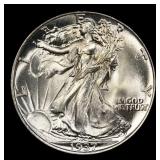 1937-p Walking Liberty Half Dollar Near Top Pop 50