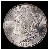 1887-p Morgan Dollar $1 Grades ms63+
