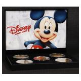 5 PC. Mickey Mouse & Friends Gold Plated Round Col