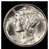 1941-d Mercury Dime 10c ms67 fsb SEGS