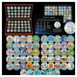 Complete 1999-2009 COLORIZED State Quarters 56-Coi