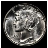 1942-p Mercury Dime Near Top Pop! 10c ms67+ fsb SE