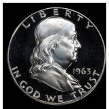 1963 Proof Franklin Half Dollar TOP POP! 50c pr69