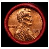 BU Shotgun Lincoln 1c roll, 1981-p 50 pcs Bank Wra