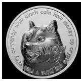 Dogecoin Style - 1 oz Silver Round Round
