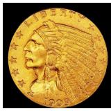 1909-p Gold Indian Quarter Eagle Near Top Pop! $2