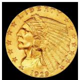 1929-p Gold Indian Quarter Eagle Near Top Pop! $2