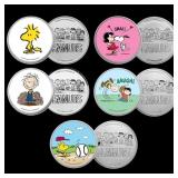 5 OZ .999 Fine Silver Set Peanuts Colorized Collec
