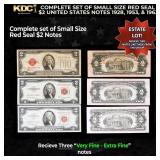 Complete Set Of Small Size Red Seal $2 United Stat