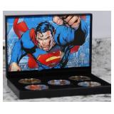 5 Coin DC Comic Book Superman Gold Plated Round Co