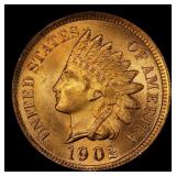 1902 Indian Cent . 1c ms66 rd SEGS