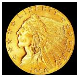 1908-p Gold Indian Quarter Eagle $2 1/2 ms64+ SEGS