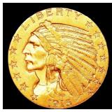 1916-s Gold Indian Half Eagle $5 ms63+ USCG