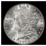 1887-p Morgan Dollar $1 Grades ms65