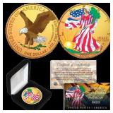 2025 24k Gold Gilded & Colorized 1oz American Silv