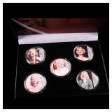 5 Coin Marilyn Monroe Silver Plated Round Collecti