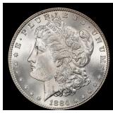 1884-p Morgan Dollar $1 Grades ms64+
