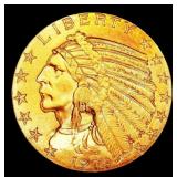 1914-p Gold Indian Half Eagle Near Top Pop! $5 ms6