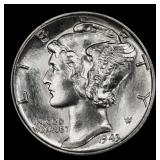 1943-p Mercury Dime Near Top Pop! 10c ms67+ fsb SE